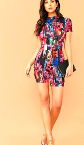 🔥🌈 Vibrant City Lights Romper